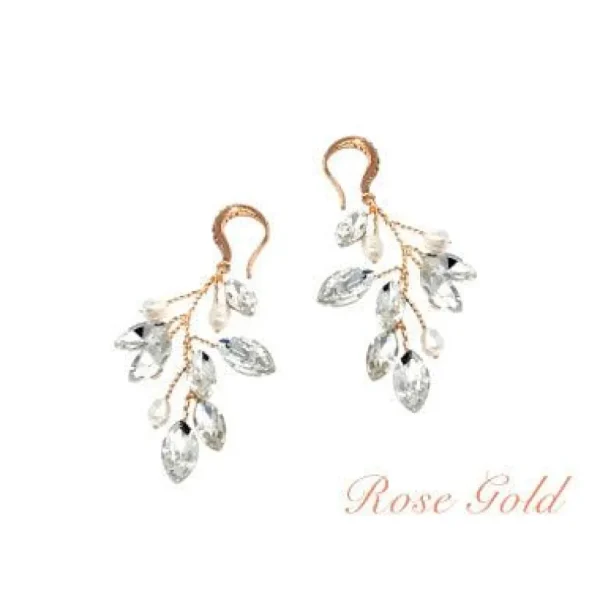 Kristallikorvakorut, ATHENA BRIDAL | Natural Pearl Twine Earrings in RG