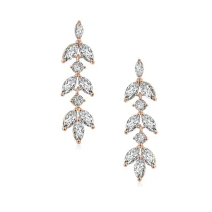 Kristallikorvakorut, ATHENA BRIDAL | Romantic Adelie Earrings (Rosegold)