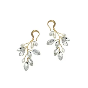 Kristallikorvakorut, ATHENA BRIDAL | Natural Pearl Twine Earrings in GD