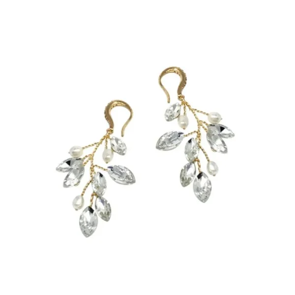 Kristallikorvakorut, ATHENA BRIDAL | Natural Pearl Twine Earrings in GD