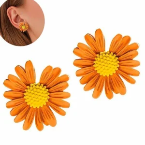 Kukkakorvakorut, FRENCH RIVIERA | Daisy -oranssit kukkanapit