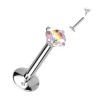 Labret, AB Titanium Round Medium 3mm CZ (erikoispitkä sisäkierre)