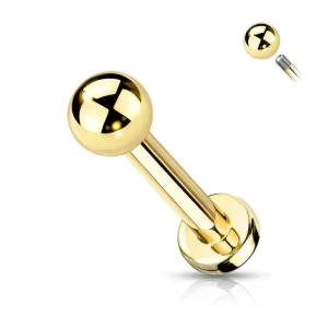 Labret 1,2mm, Titanium Basic 3mm Gold (titaaninen labret-tappi)