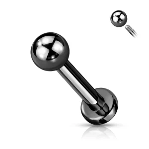 Labret 1,2mm, Titanium Basic 3mm Black (titaaninen labret-tappi)