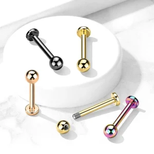 Labret 1,2mm, Titanium Basic 3mm Gold (titaaninen labret-tappi)