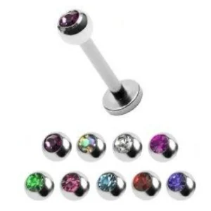 Labret 1,2mm/6mm/3mm kristallipallo