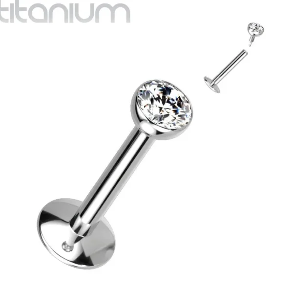 Labret, Titaaninen 3mm sisäkierteinen labret (hopea)