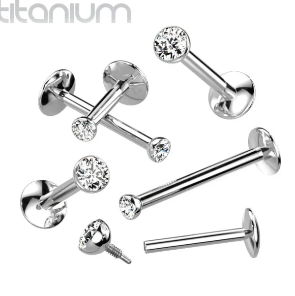 Labret, Titaaninen 3mm sisäkierteinen labret (hopea)
