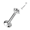 Labret, Titanium Round Mini 2mm CZ (erikoispitkä sisäkierre)
