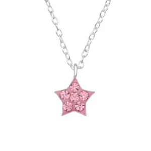 Lasten hopeakaulakoru, Sparkly Star -vaaleanpunainen tähtikaulakoru