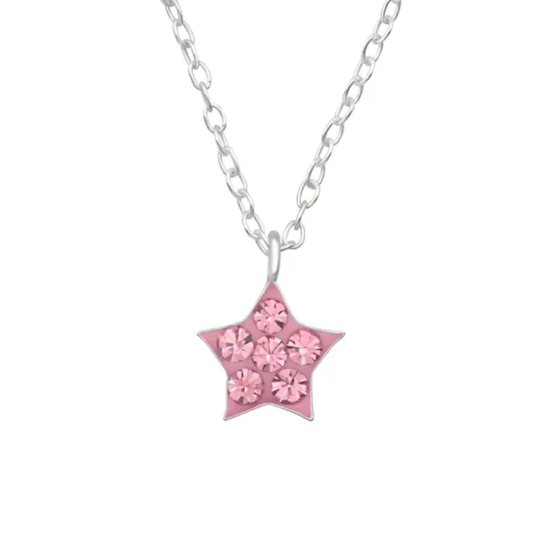 Lasten hopeakaulakoru, Sparkly Star -vaaleanpunainen tähtikaulakoru