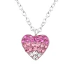 Lasten hopeakaulakoru, Sparkly Heart -vaaleanpunainen sydänkaulakoru