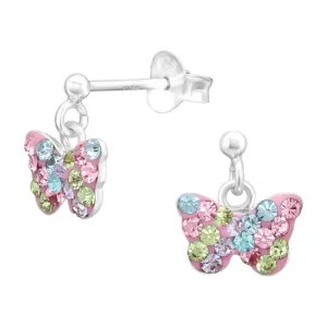 Lasten hopeakorvakorut, Glitter Butterfly -kimaltavat perhoskorvakorut