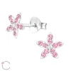 Lasten hopeakorvakorut, LA CRYSTALE, Pink Flower