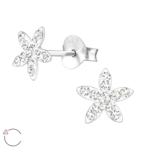 Lasten hopeakorvakorut, LA CRYSTALE, Clear Flower