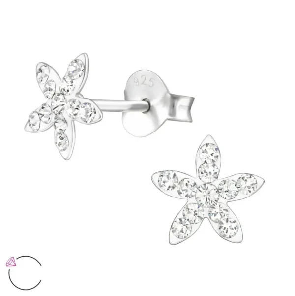 Lasten hopeakorvakorut, LA CRYSTALE, Clear Flower