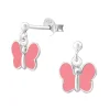 Lasten hopeakorvakorut, Light Pink Summer Butterfly -perhoskorvakorut