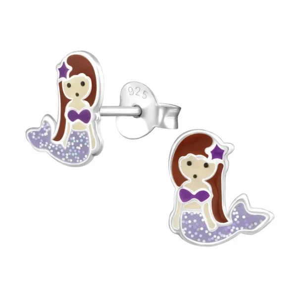 Lasten hopeakorvakorut, Mermaid in Lilac -merenneitokorvakorut