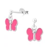 Lasten hopeakorvakorut, Pink Summer Butterfly -perhoskorvakorut