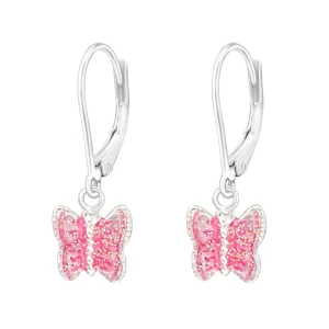Lasten hopeakorvakorut, Shiny Butterfly -pinkit perhoskorvakorut