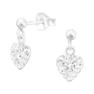 Lasten hopeakorvakorut, Sparkly Heart -kirkaskiviset sydänkorvakorut