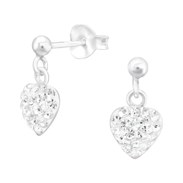 Lasten hopeakorvakorut, Sparkly Heart -kirkaskiviset sydänkorvakorut