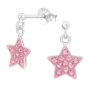 Lasten hopeakorvakorut, Sparkly Star -vaaleanpunaiset tähtikorvakorut