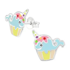 Lasten hopeakorvakorut, Unicorn Cup Cake Whale -valaskorvakorut