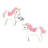 Lasten hopeakorvakorut, White & Pink Unicorn -yksisarviskorvakorut