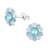 Lasten hopeanapit, Blue Flower -siniset kukkakorvakorut