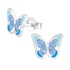 Lasten hopeanapit, Butterfly -siniset perhoskorvakorut
