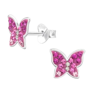 Lasten hopeanapit, Butterfly -fuksianpunaiset perhoskorvakorut