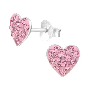 Lasten hopeanapit, Crystal Heart -pinkit kimaltavat sydänkorvakorut