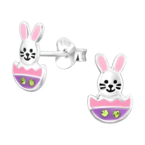 Lasten hopeanapit, Easter Bunnies -pupukorvakorut