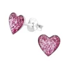 Lasten hopeanapit, Glitter Heart -liilat glitter sydänkorvakorut