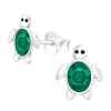 Lasten hopeanapit, Green Turtle -vihreät kilpikonnakorvakorut