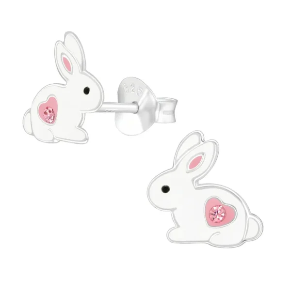 Lasten hopeanapit, Heart Bunnies -pupukorvakorut sydämellä