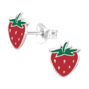 Lasten hopeanapit, Light Strawberry -mansikkakorvakorut