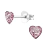 Lasten hopeanapit, Mini Glitter Heart -liilat glitter sydänkorvakorut