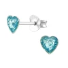 Lasten hopeanapit, Mini Glitter Heart -turkoosit glitter sydämet