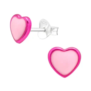 Lasten hopeanapit, Pink Heart -vaaleanpunaiset sydänkorvakorut