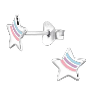 Lasten hopeanapit, Rainbow Star -värikkäät tähtikorvakorut