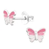 Lasten hopeanapit, Small Butterfly -vaaleanpunaiset perhoskorvakorut
