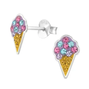 Lasten hopeanapit, Sparkly Ice Cream -kimaltavat jäätelökorvakorut