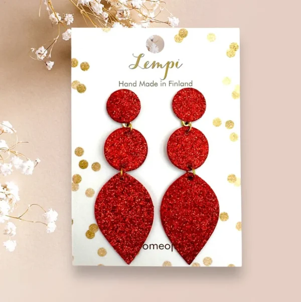 LEMPI®-korvakorut, Armi (punainen kimallus)