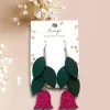 LEMPI®-korvakorut, Frida (vihreä, fuchsia kimallus)