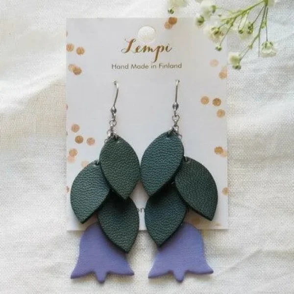 LEMPI-korvakorut, Frida (vihreä, tumma laventeli)