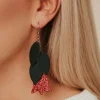LEMPI-korvakorut, Frida (vihreä, punainen glitter)