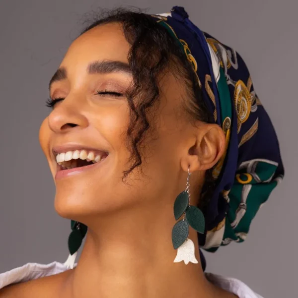 LEMPI-korvakorut, Frida (vihreä, vaaleanpunainen glitter)
