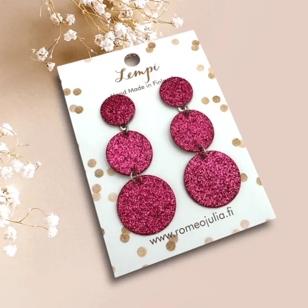 LEMPI®-korvakorut, Ilona (tummanpinkki kimallus)